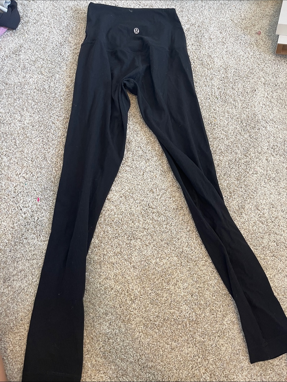 lululemon Black Striped High-Rise Leggings